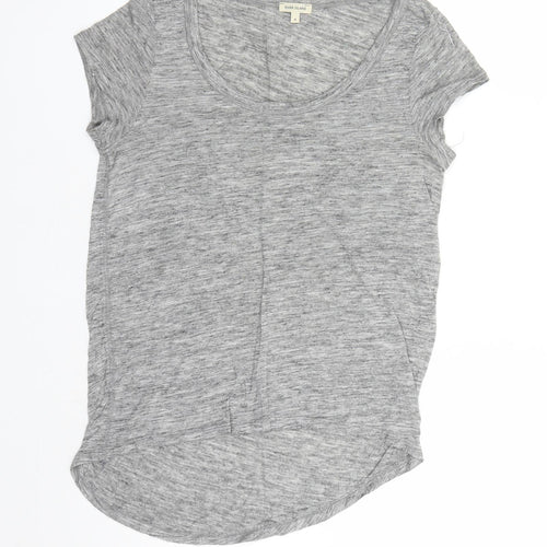 River Island Womens Grey Viscose Basic T-Shirt Size 8 Round Neck