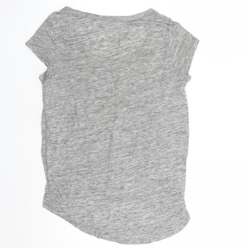 River Island Womens Grey Viscose Basic T-Shirt Size 8 Round Neck