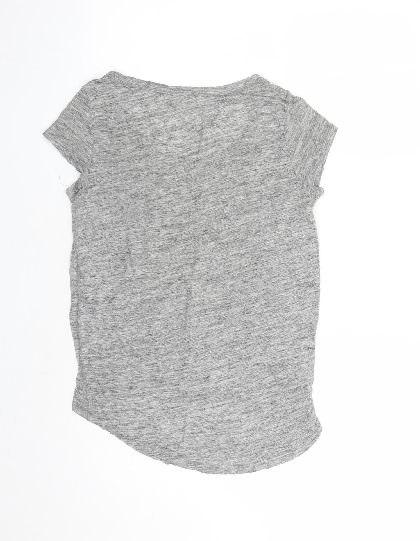 River Island Womens Grey Viscose Basic T-Shirt Size 8 Round Neck