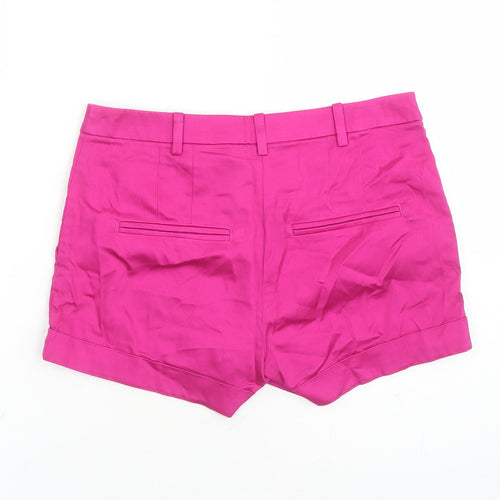 H&M Womens Pink Cotton Hot Pants Shorts Size 8 L3 in Regular Zip - Pockets