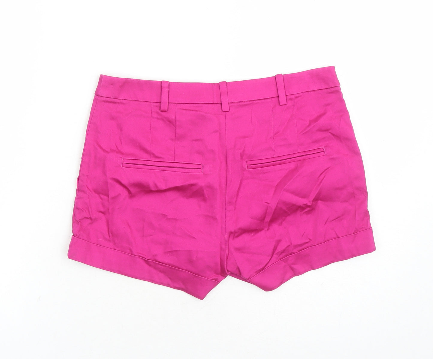 H&M Womens Pink Cotton Hot Pants Shorts Size 8 L3 in Regular Zip - Pockets