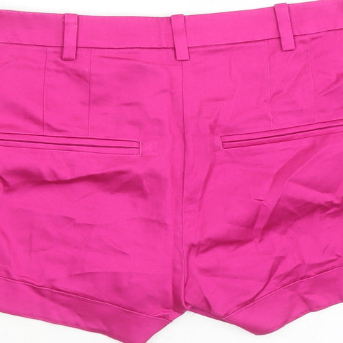 H&M Womens Pink Cotton Hot Pants Shorts Size 8 L3 in Regular Zip - Pockets