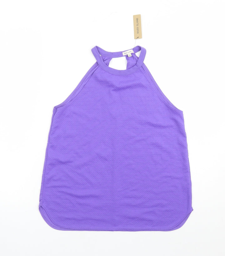 River Island Womens Purple Polyester Camisole Tank Size 10 Round Neck