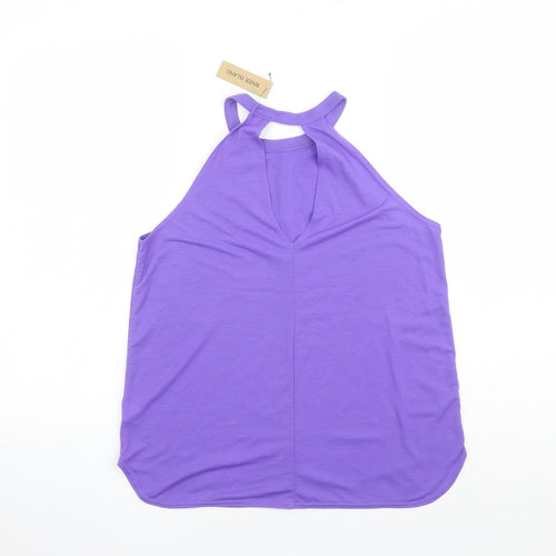 River Island Womens Purple Polyester Camisole Tank Size 10 Round Neck
