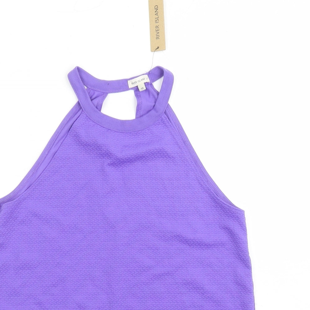 River Island Womens Purple Polyester Camisole Tank Size 10 Round Neck