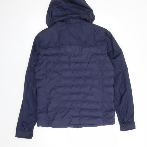 Hackett Mens Blue Quilted Coat Size M Zip - Aston Martin Racing