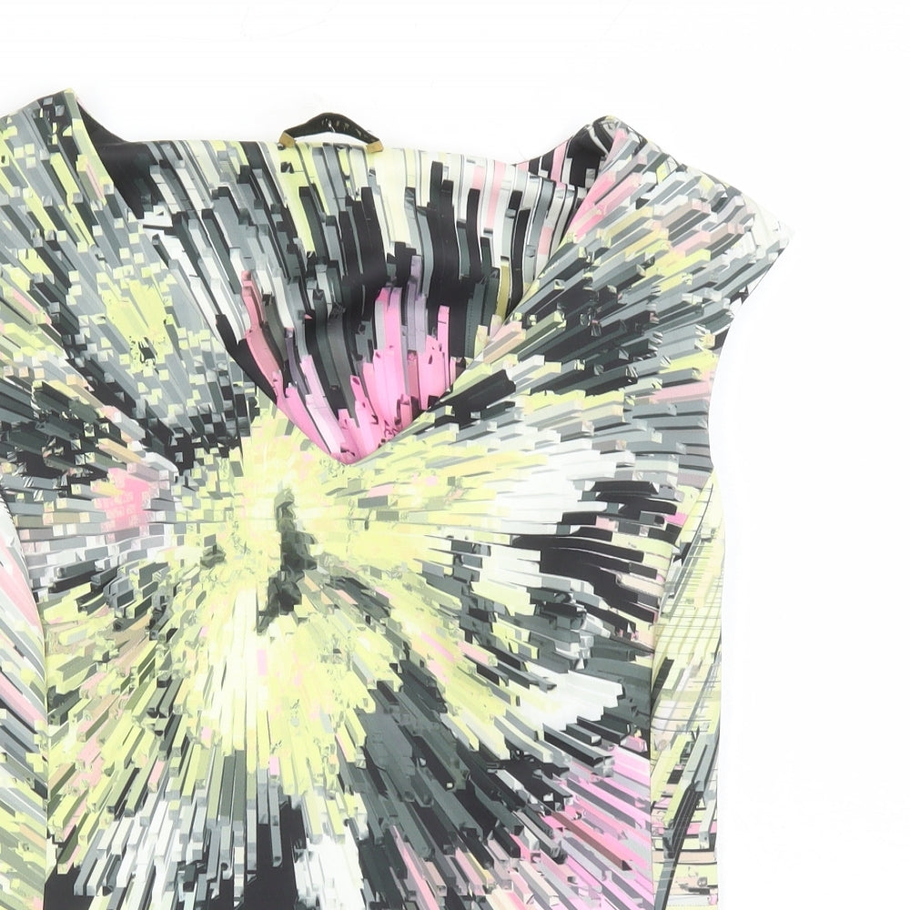 Per Una Womens Multicoloured Geometric Polyester Basic Tank Size 12 V-Neck