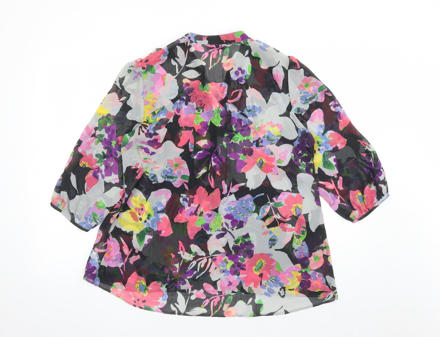 Per Una Womens Multicoloured Geometric Polyester Basic Blouse Size 14 V-Neck