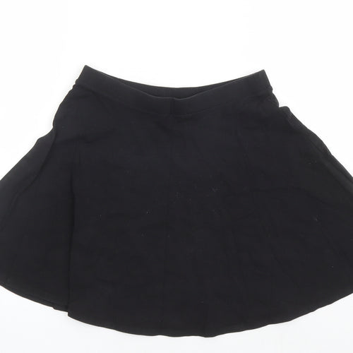 FOREVER 21 Womens Black Cotton Skater Skirt Size M - Elasticated Waist