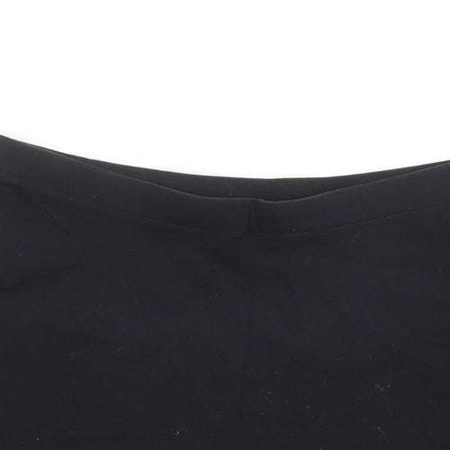 FOREVER 21 Womens Black Cotton Skater Skirt Size M - Elasticated Waist