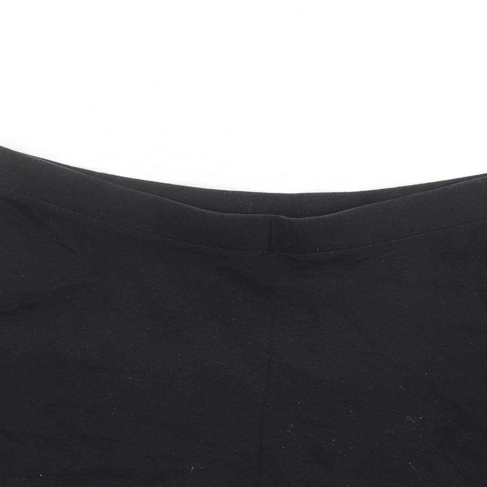 FOREVER 21 Womens Black Cotton Skater Skirt Size M - Elasticated Waist