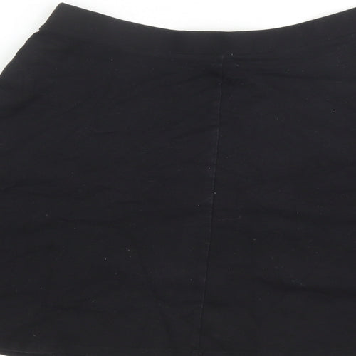 FOREVER 21 Womens Black Cotton Skater Skirt Size M - Elasticated Waist
