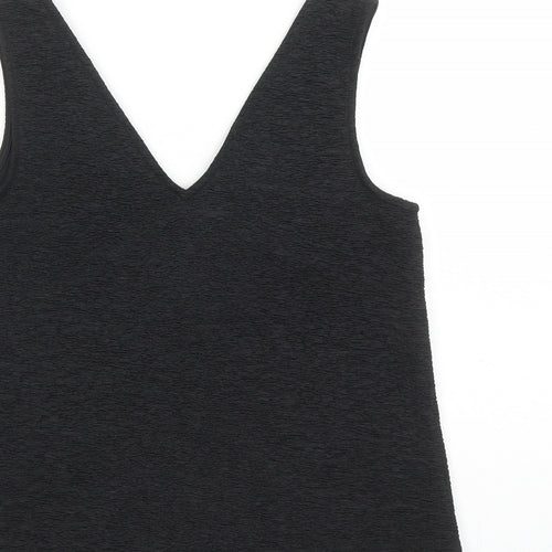 River Island Womens Black Polyester Basic Tank Size 8 V-Neck