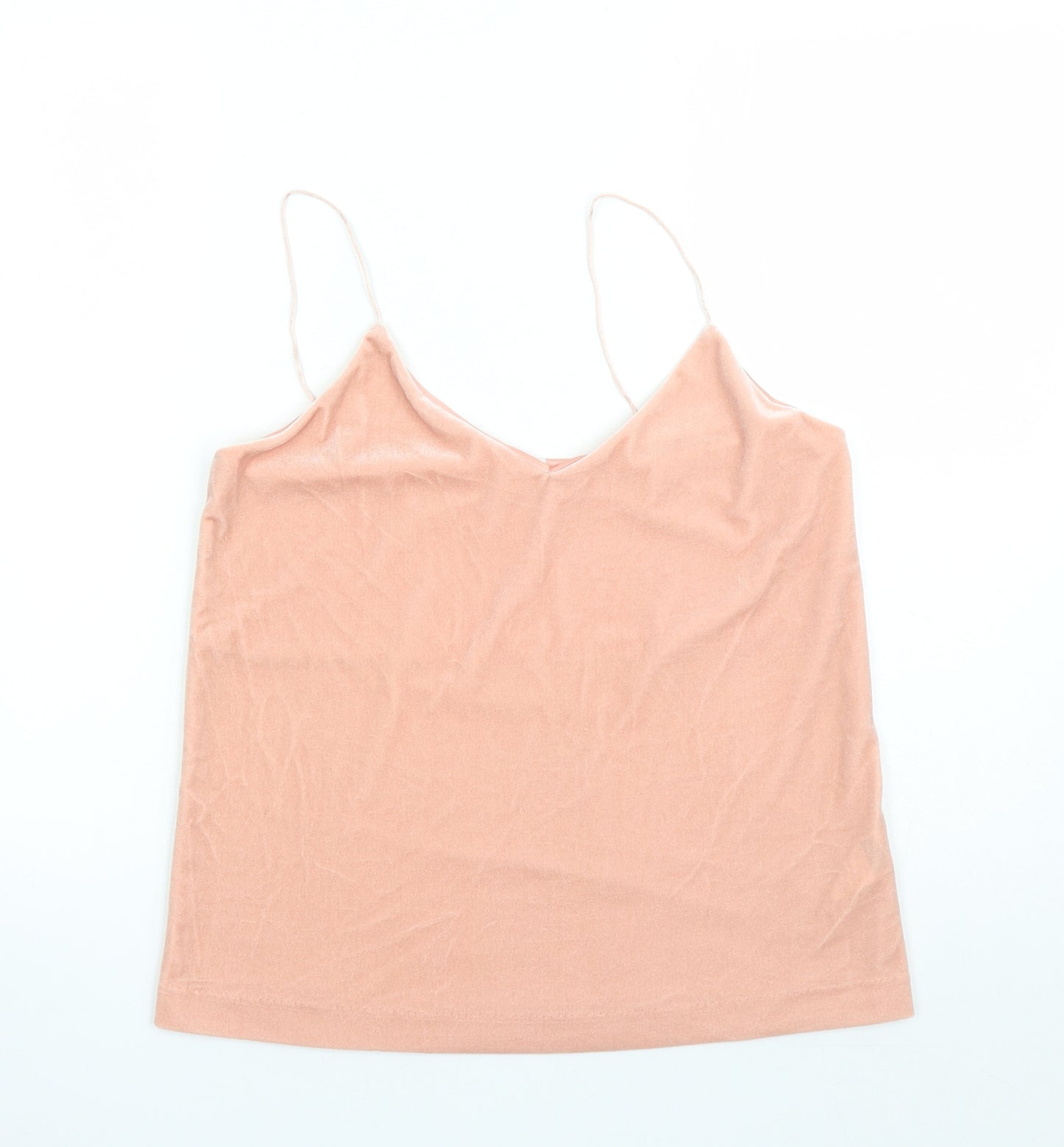 Weekday Womens Pink Polyester Camisole Tank Size S V-Neck