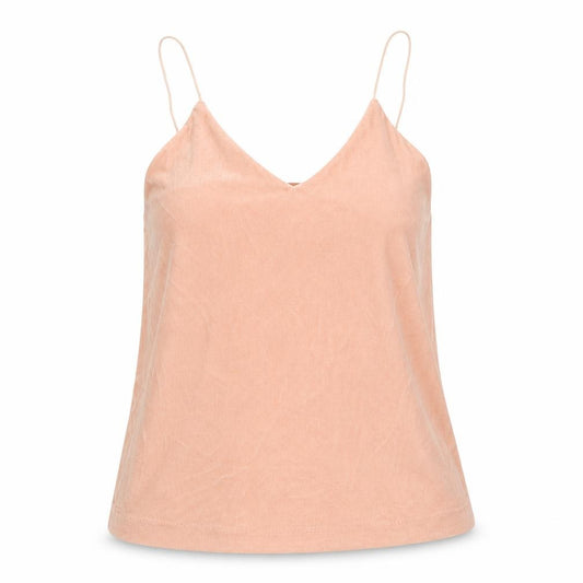 Front view of Weekday women’s pink polyester camisole tank, size S, v-neck
