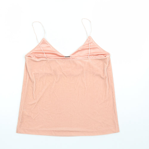 Weekday Womens Pink Polyester Camisole Tank Size S V-Neck