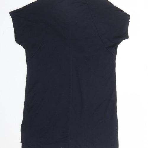 Zara Womens Black Polyester A-Line Size S V-Neck Pullover