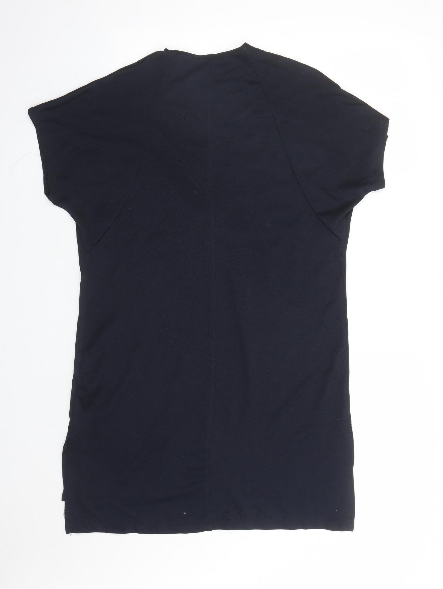 Zara Womens Black Polyester A-Line Size S V-Neck Pullover