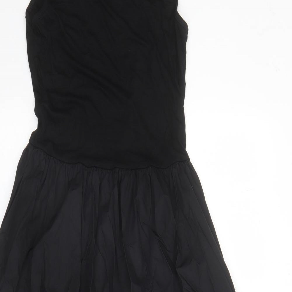 Commense Womens Black Polyester Fit & Flare Size S Round Neck Pullover