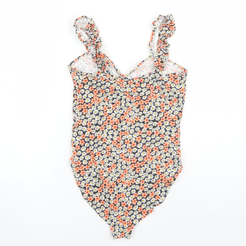 Miss Selfridge Womens Multicoloured Floral Cotton Bodysuit One-Piece Size 12 Snap