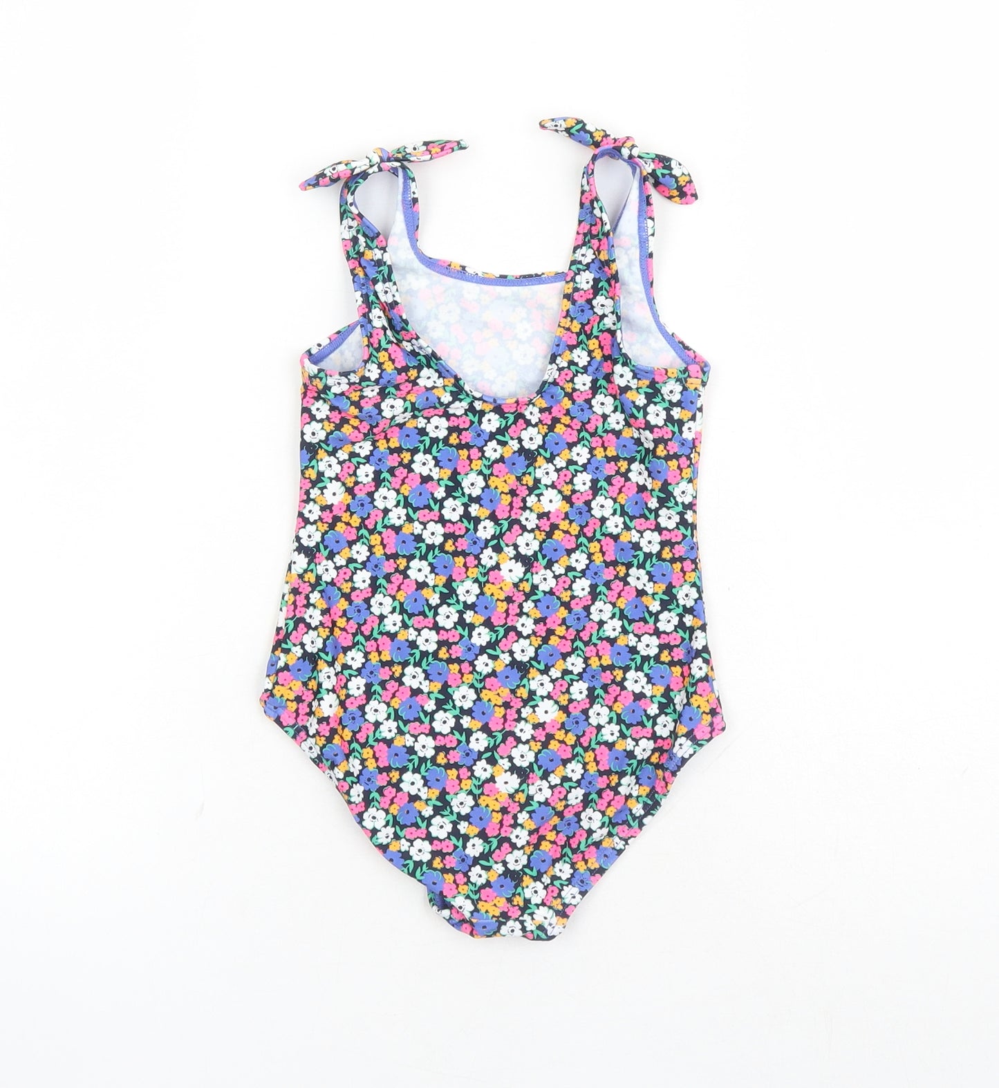 Marks and Spencer Girls Multicoloured Floral Polyamide Unitard One-Piece Size 5-6 Years Pullover - Swim Suit