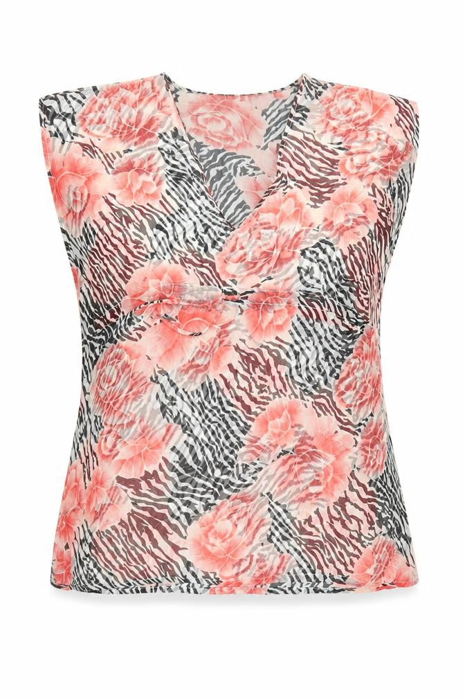 Front view of Lipsy women’s multicoloured geometric polyester cover up, size S