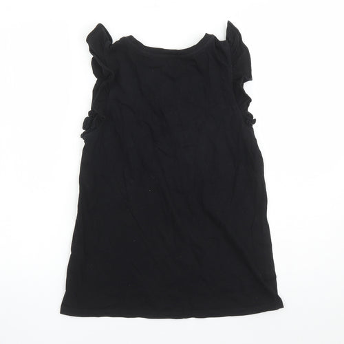 River Island Womens Black 100% Cotton Basic T-Shirt Size 10 Round Neck - La Monada