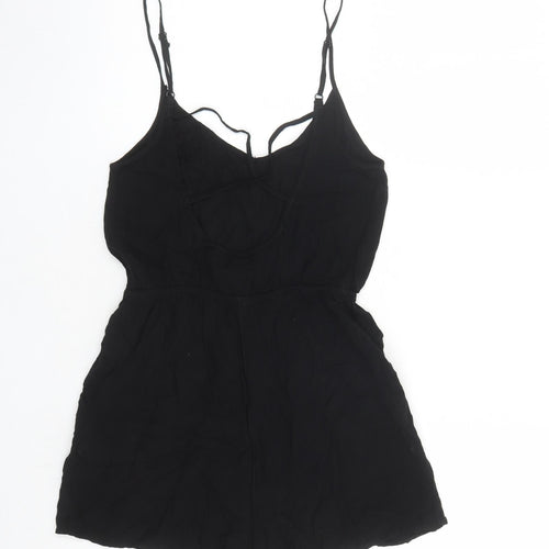 Divided by H&M Womens Black Viscose Playsuit One-Piece Size 8 Pullover