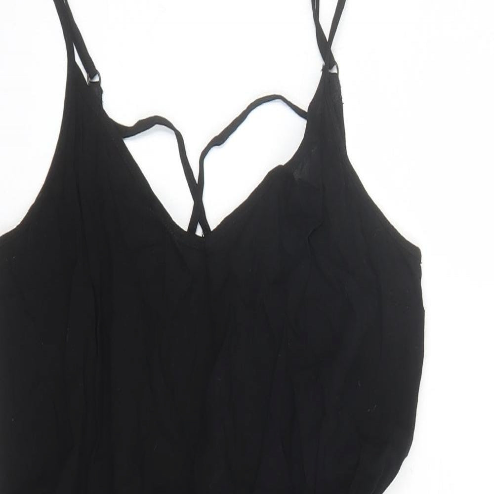 Divided by H&M Womens Black Viscose Playsuit One-Piece Size 8 Pullover