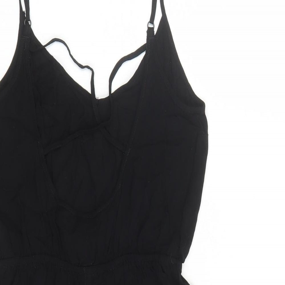 Divided by H&M Womens Black Viscose Playsuit One-Piece Size 8 Pullover