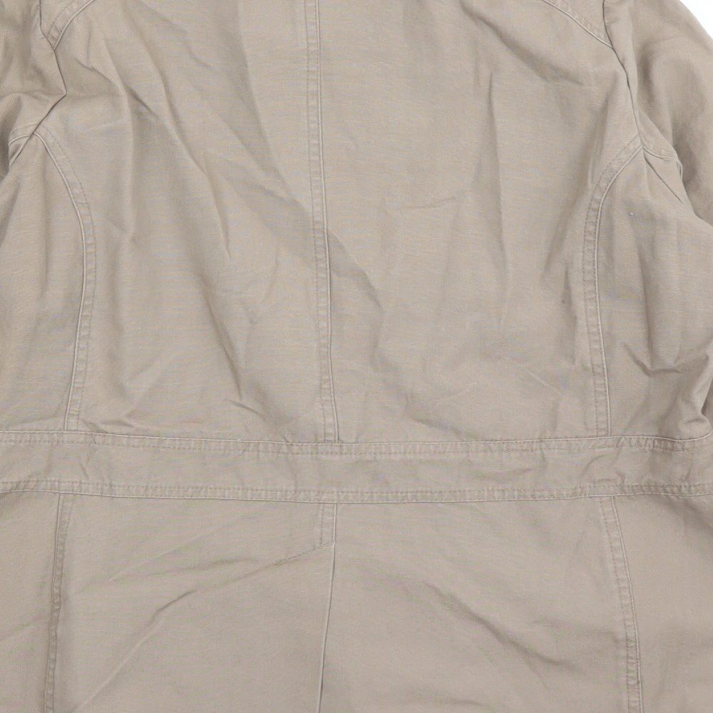 Evans Womens Brown Military Jacket Jacket Size 14 Button - Pockets