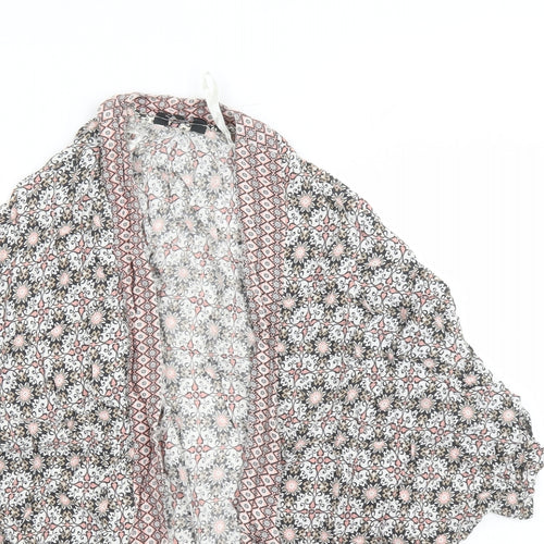 New Look Womens Multicoloured Geometric Viscose Kimono Blouse Size 10 V-Neck