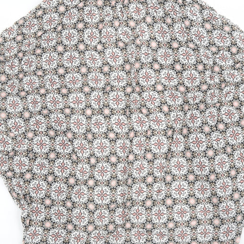 New Look Womens Multicoloured Geometric Viscose Kimono Blouse Size 10 V-Neck
