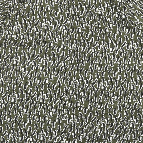 Yours Womens Green Geometric Viscose A-Line Size 26 V-Neck Pullover - Size 26-28
