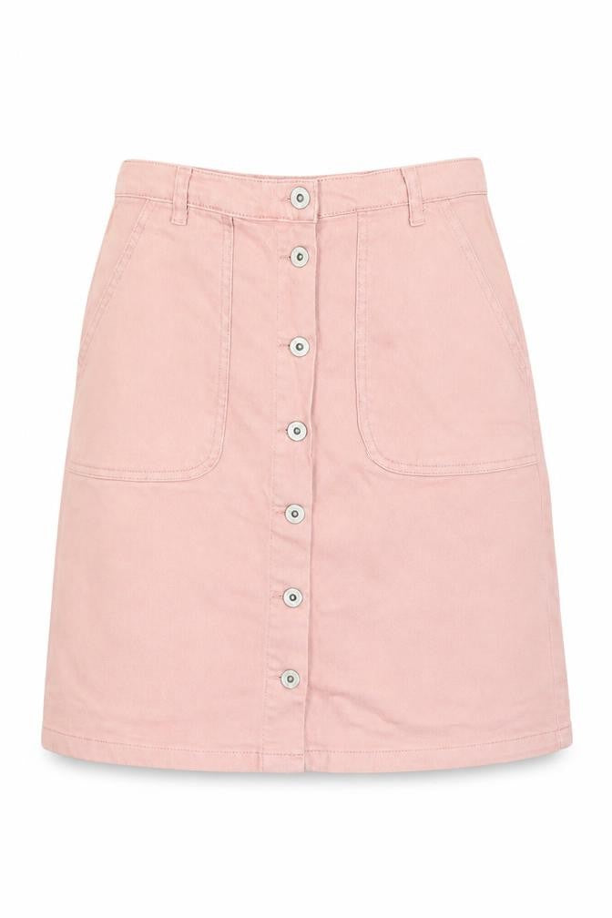 Great Plains Womens Pink Cotton A-Line Skirt Size 8 Button - Pockets