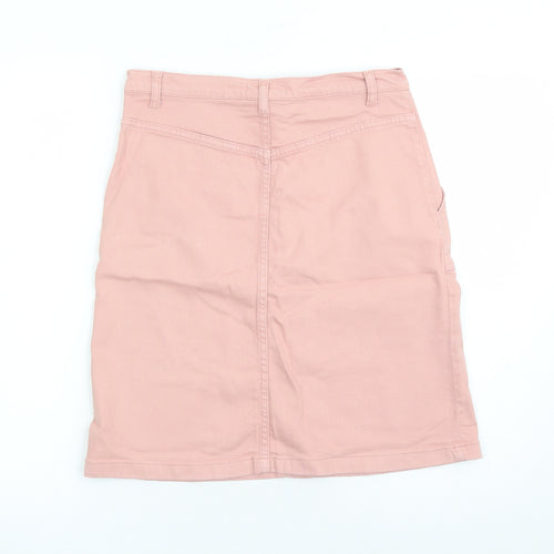 Great Plains Womens Pink Cotton A-Line Skirt Size 8 Button - Pockets