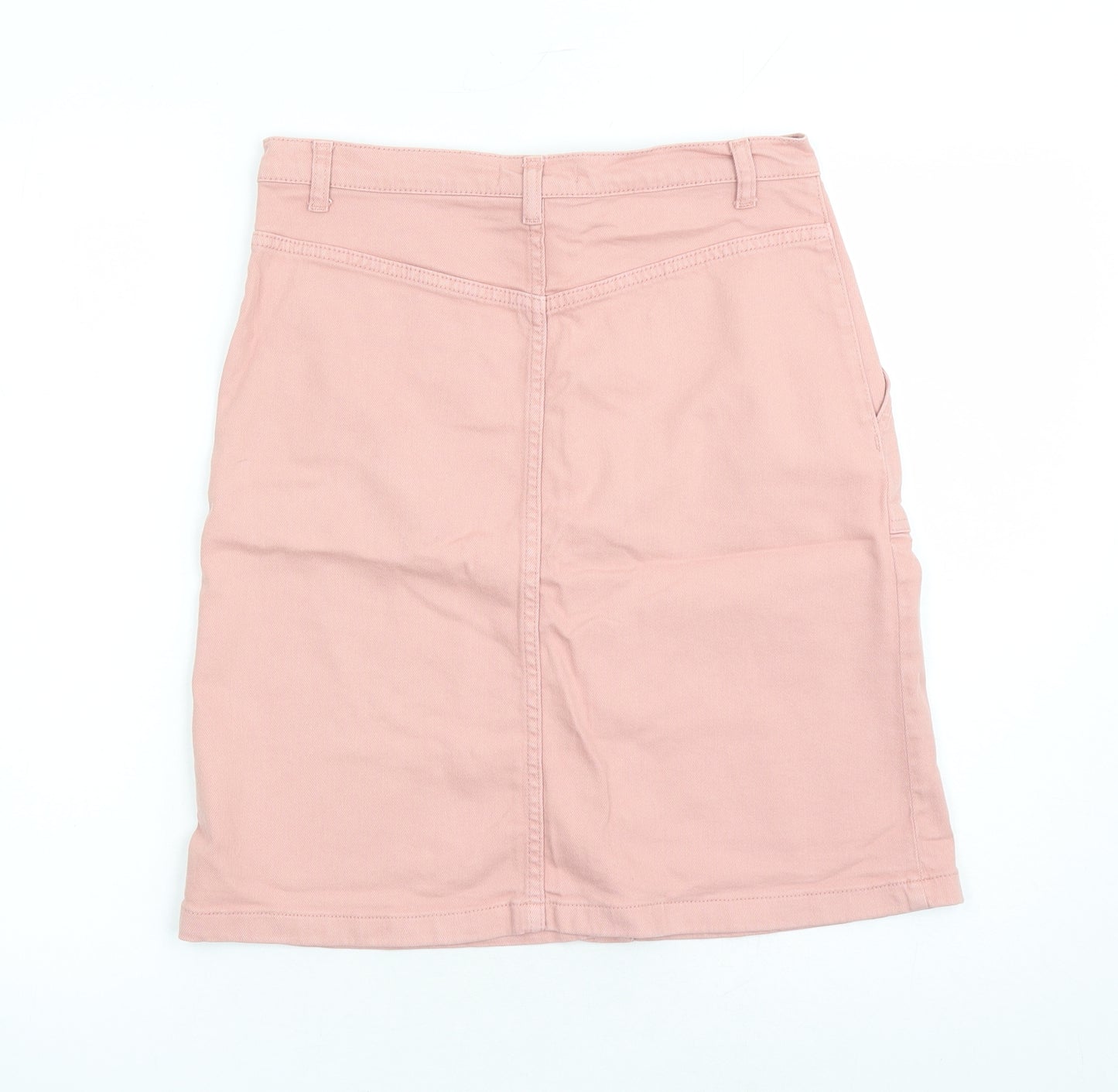 Great Plains Womens Pink Cotton A-Line Skirt Size 8 Button - Pockets