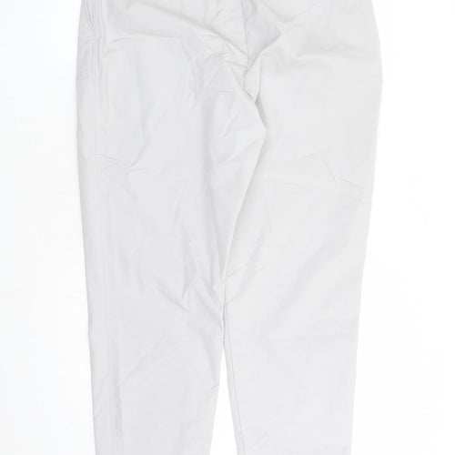 Marks and Spencer Womens Grey Cotton Chino Trousers Size 16 L28 in Regular Zip - Pockets
