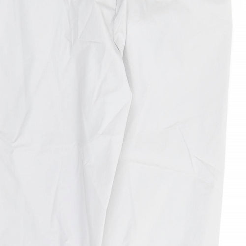Marks and Spencer Womens Grey Cotton Chino Trousers Size 16 L28 in Regular Zip - Pockets