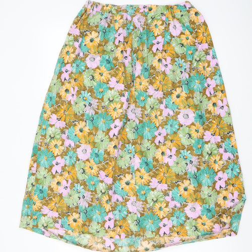 JORDANA Womens Multicoloured Floral Cotton A-Line Skirt Size 14