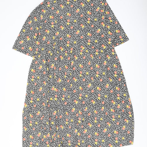 Marks and Spencer Womens Multicoloured Floral Viscose A-Line Size 20 Crew Neck Pullover