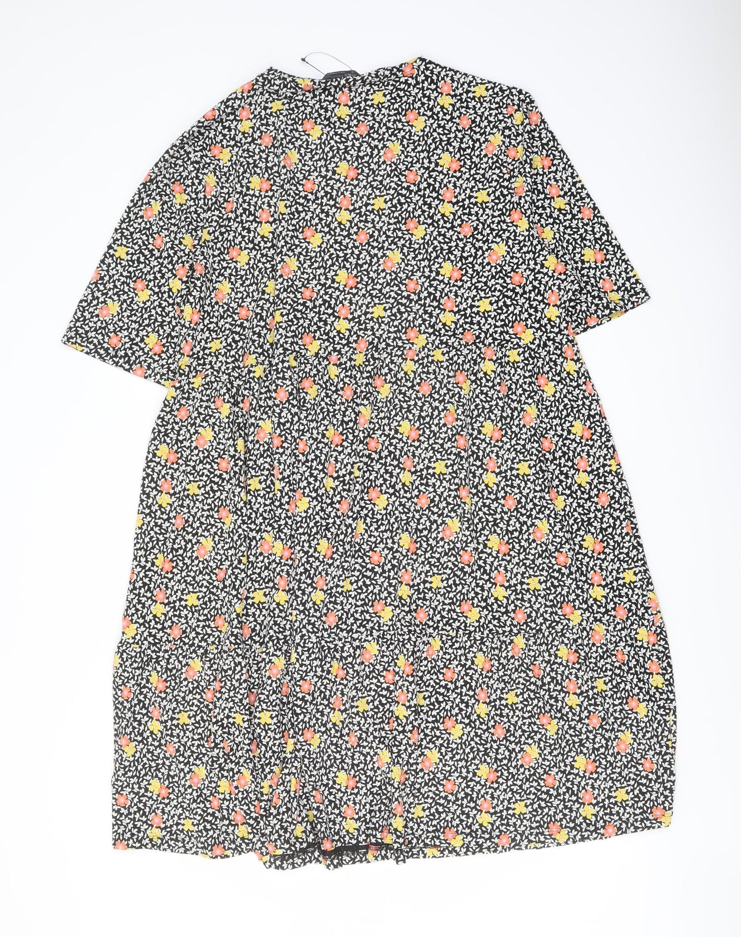 Marks and Spencer Womens Multicoloured Floral Viscose A-Line Size 20 Crew Neck Pullover