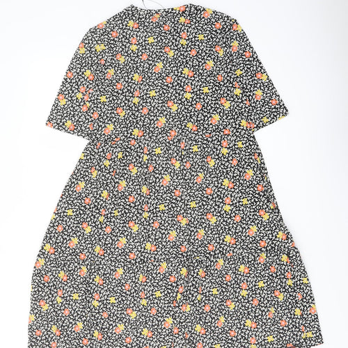 Marks and Spencer Womens Multicoloured Floral Viscose A-Line Size 8 Crew Neck Pullover
