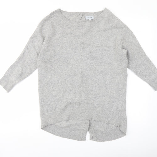 Jigsaw Womens Grey Boat Neck Wool Pullover Jumper Size M