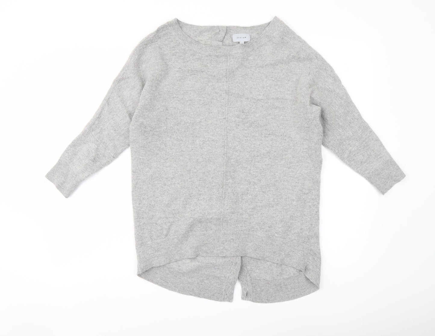 Jigsaw Womens Grey Boat Neck Wool Pullover Jumper Size M