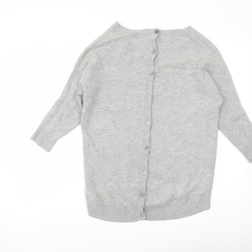 Jigsaw Womens Grey Boat Neck Wool Pullover Jumper Size M