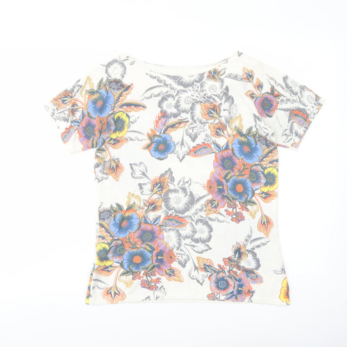 NEXT Womens Multicoloured Boat Neck Floral Cotton Pullover Jumper Size 10