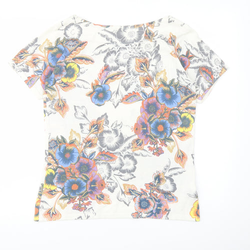 NEXT Womens Multicoloured Boat Neck Floral Cotton Pullover Jumper Size 10