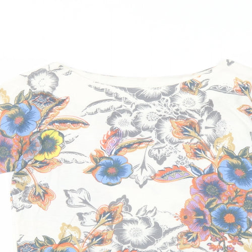 NEXT Womens Multicoloured Boat Neck Floral Cotton Pullover Jumper Size 10