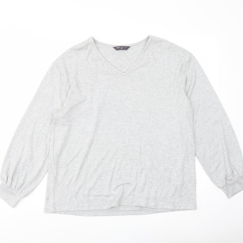 Marks and Spencer Womens Green V-Neck Viscose Pullover Jumper Size 14